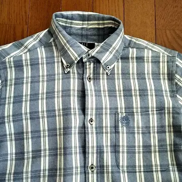 닥스 런던 플란넬 셔츠 L 울 체크 무늬 DAKS