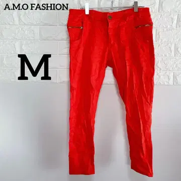[ A.M.O FASHION ] 오렌지 스키니 팬츠 M 크롭 기장