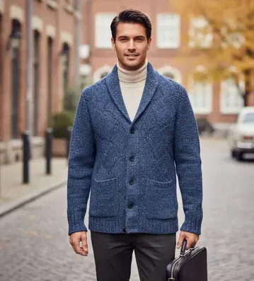 최상위 EPOCA UOMO PRIMA 다색 사용 숄카라 가디건