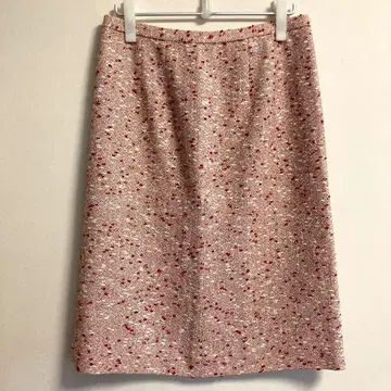 Leilian 레리안 13+ 사이즈 트위드 스커트 핑크 빨간색