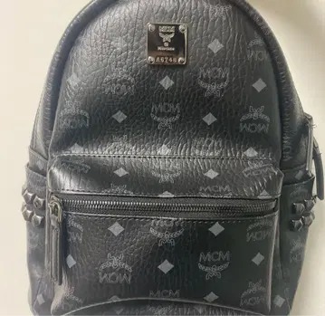 MCM 블랙 가죽 백팩