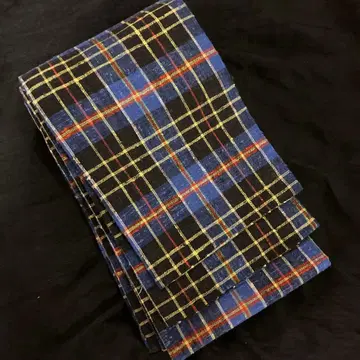 요네자와 민예 직조 격자 무늬 반폭 오비