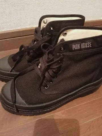 새상품 핑크하우스 하이컷 스니커즈 스니커즈 S 22.5cm 정도 블랙