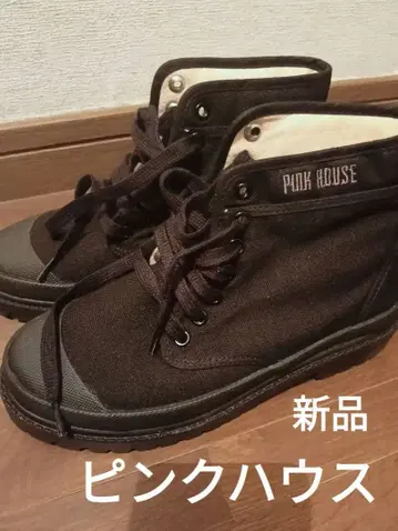 새상품 핑크하우스 하이컷 스니커즈 스니커즈 S 22.5cm 정도 블랙