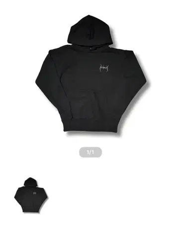 Nobody 로고 자수 블랙 후드티 M 사이즈