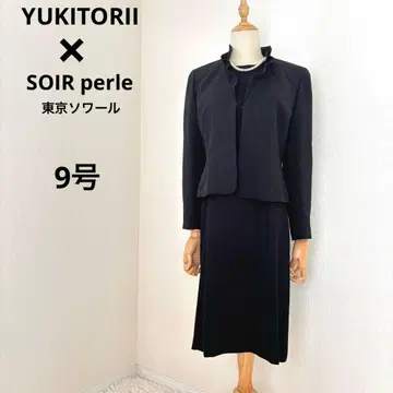 유키토리이 도쿄 소와르 블랙 포멀 원피스 수트 9호 프릴 상복 예복