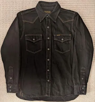 IRON HEART 아이언 하트 오버 다이 웨스턴 셔츠 데님 블랙