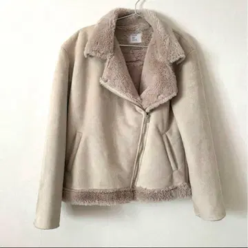 무스탕 코트 페이크 무스탕 라이더 자켓