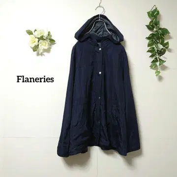 Flaneries 후디 점퍼 겉옷 L 네이비 얇은 소재