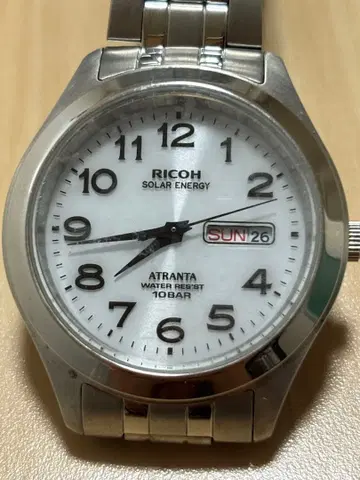 RICOH 쿼츠 솔라 남성용 손목시계 새상품급
