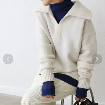 IENA vent 캐시미어 혼방 카라 부착 풀오버