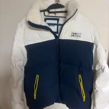 TOMMY JEANS 다운 자켓 화이트/네이비