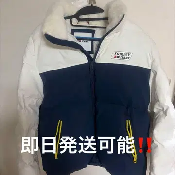 TOMMY JEANS 다운 자켓 화이트/네이비