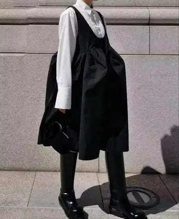 [ machatt ] 개버딘 오버롤 스커트