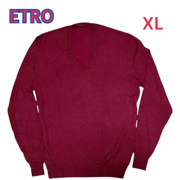컨디션 최상 ETRO 버건디 V넥 니트 XL