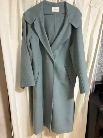 BEAUTY&YOUTH 후드 부착 민트 그린 롱 코트