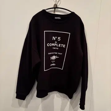 gensai 블랙 크루넥 맨투맨