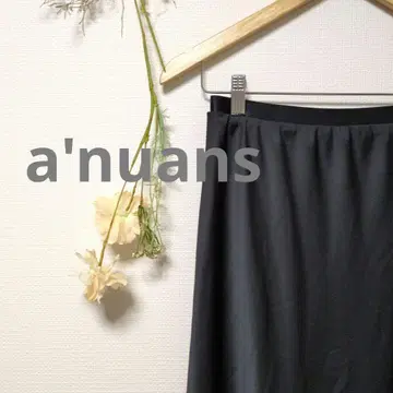 a'nuans 아뉴앙스 새틴 내로우 스커트 무지 블랙