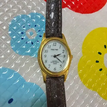 시티즌 Q&Q 프리 웨이 솔라 여성용 손목시계 가죽 밴드 작동품