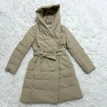 새상품급 MOGA 모가 후디 다운 코트 벨트 베이지 M
