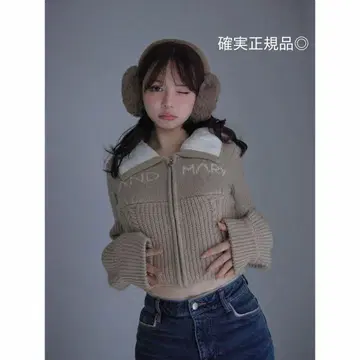 andmary Mary 로고 집업 탑 베이지