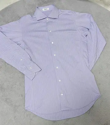 INDUSTYLE TOKYO 헤링본 긴팔 니트 셔츠 보라색 퍼플