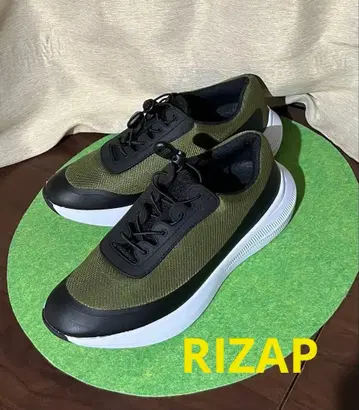 RIZAP 라이잽 카키 x 블랙 스니커즈 여성용 24cm 새상품