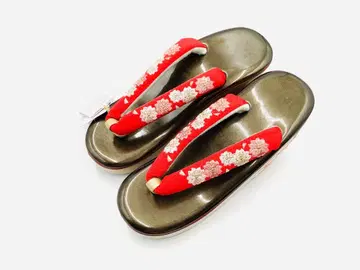 새상품 여성 여성용 통굽 조리 자수 장식 후리소데