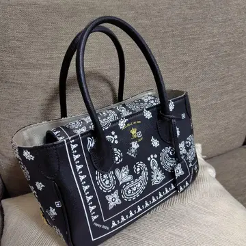 오늘만 한정 특가 ADMJ 페이즐리 무늬 미니 토트백 블랙/화이트