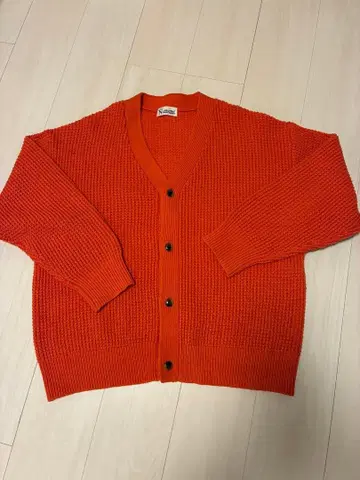 오렌지 V넥 가디건