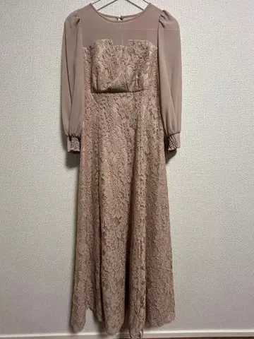 [ 앙데팡당 ] 베이지 레이스 맥시 드레스 결혼식 경사