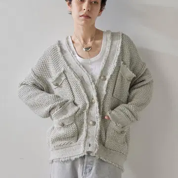 윔 가젯 TWEEDY 니트 자켓 2 트위드 그레이 가디건