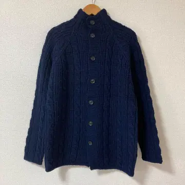 GALERIE VIE 네이비 울 케이블 니트 가디건
