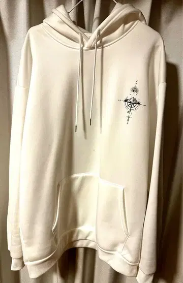 화이트 후드티 프론트 백 프린트