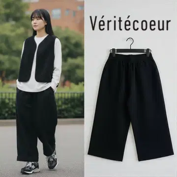 새상품급 완판템 베리떼꾸르 개더 팬츠 와시 코튼 블랙 블랙