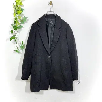 23구 울 캐시미어 혼방 체스터 코트 (L) 블랙 백 오픈 1 버튼