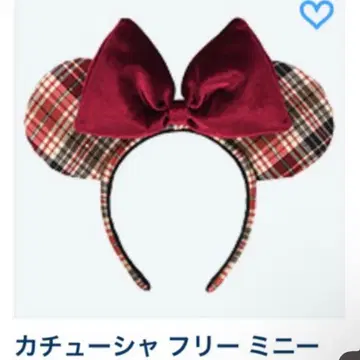 디즈니 체크 무늬 머리띠