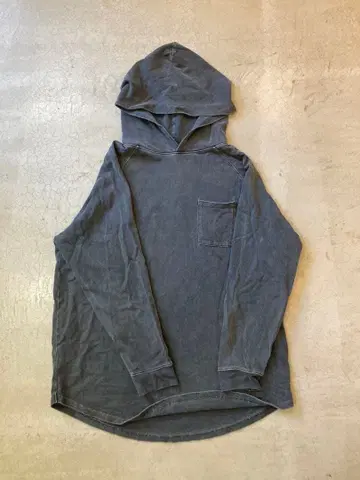 그레이 후드 부착 긴팔 후드티