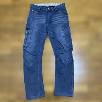 카고 데님 팬츠 파랑