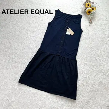 택 포함 [아틀리에 이퀄] 슬리브리스 원피스 네이비 계열 심플
