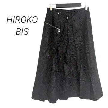[히로코비스] 랩스커트 롱 스커트 비대칭 다크 그레이 F