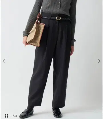 IENA 택 포함 새상품 라이트 울스텐 비에라 턱 팬츠 36 블랙