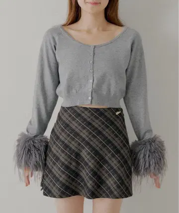 Chico 숏 기장 소매 퍼 가디건