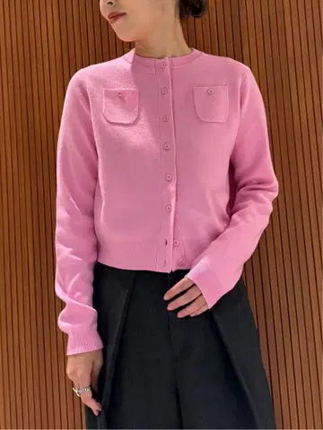 캬바 코튼 캐시미어 크루넥 가디건