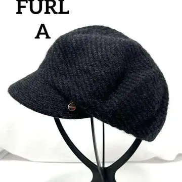 FURLA 훌라 팬시 트위드 니트 헌팅 캡 모자 햇 블랙