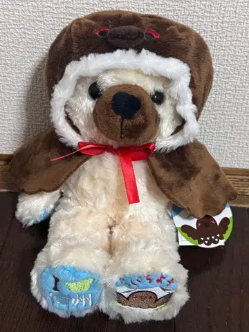 화이트 곰 봉제 인형 고토치 베어 신슈 라이초