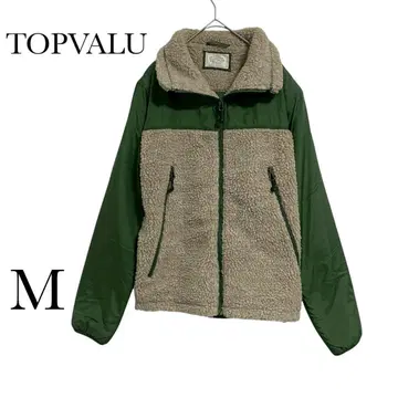 [ TOPVALU ] 밀리터리 바이컬러 보아 자켓 베이지 그린 아우터