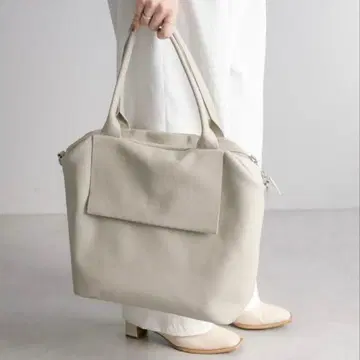 ear PAPILLONNER 가죽 플랩 2WAY 백 L 사이즈 베이지