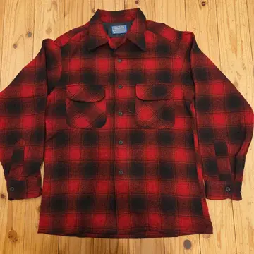 70s 펜들턴 섀도우 체크 옴브레 울 셔츠 빈티지