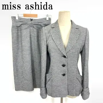 LA8578 미스아시 다 스커트 수트 블랙 화이트 울 코튼 7